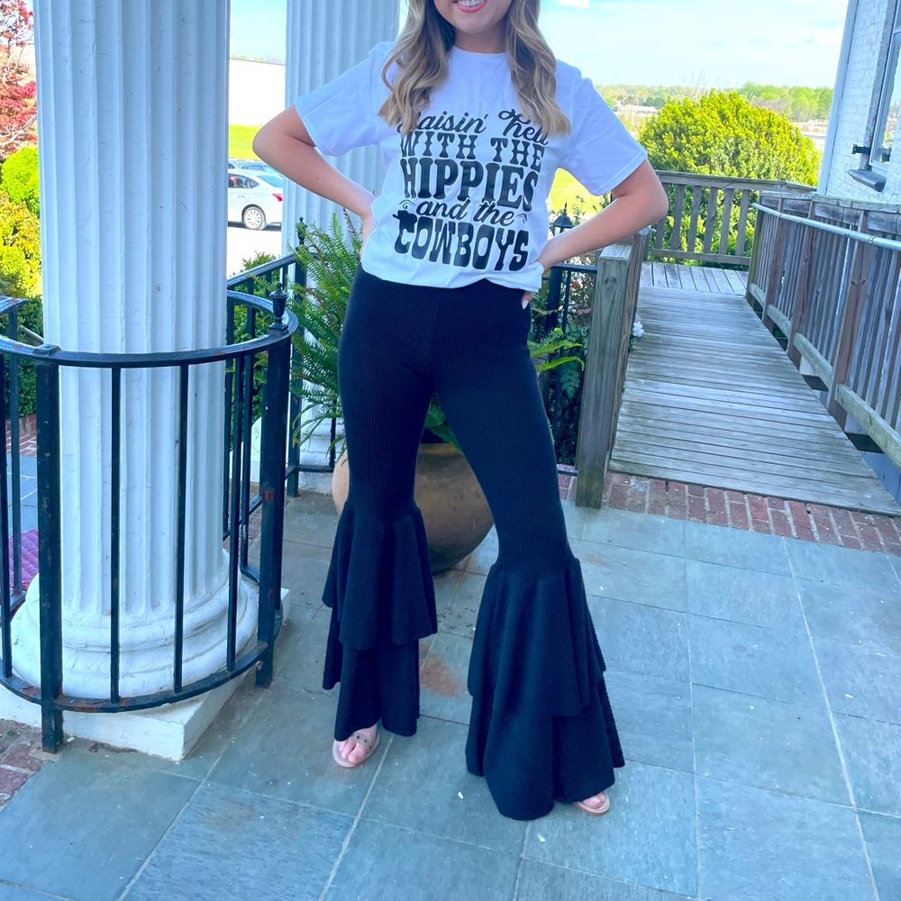 ‘Raisin’ hell with the cowboys and the hippies’ tee